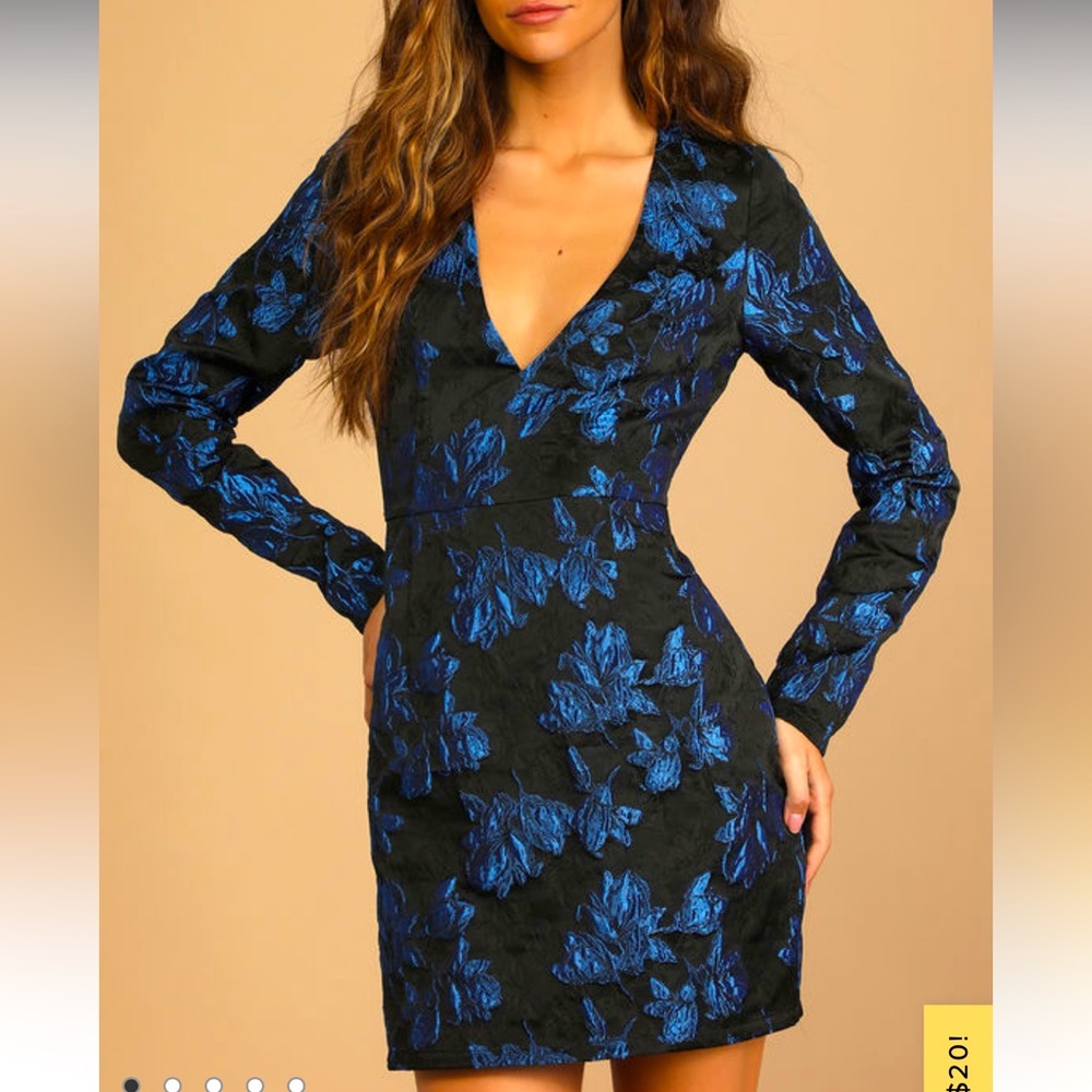 Lulus black and blue dress size M 8-10, new with tag